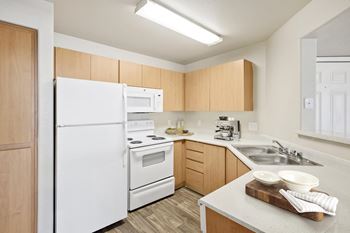 Kitchen with cabinet